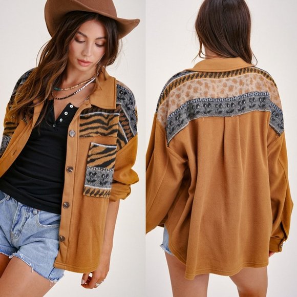 Shop_Fig Jackets & Blazers - FLASH SALE!  Suede Flannel Shacket Jacket
